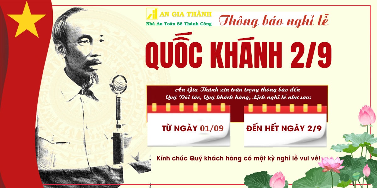 Thông báo Lịch nghỉ Lễ Quốc Khánh 2/9 Cửa lưới An Gia Thành 